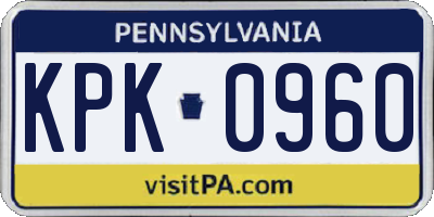 PA license plate KPK0960
