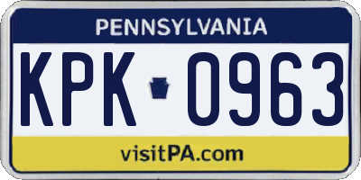 PA license plate KPK0963