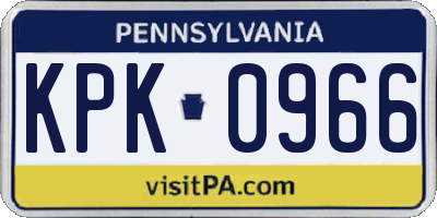 PA license plate KPK0966