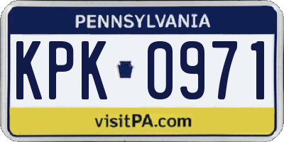 PA license plate KPK0971