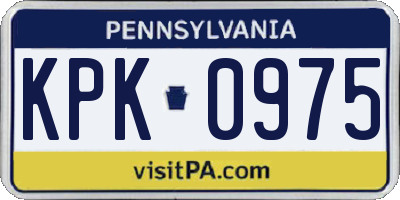 PA license plate KPK0975