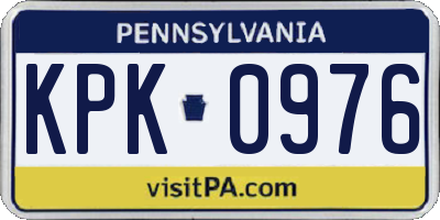 PA license plate KPK0976