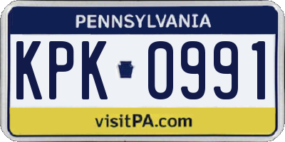 PA license plate KPK0991