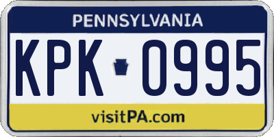 PA license plate KPK0995