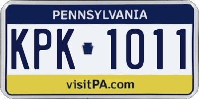 PA license plate KPK1011