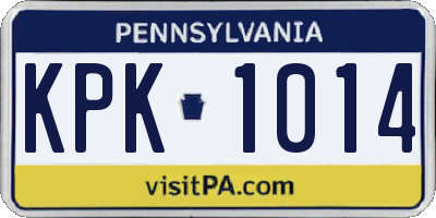PA license plate KPK1014