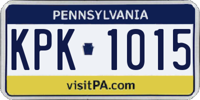 PA license plate KPK1015