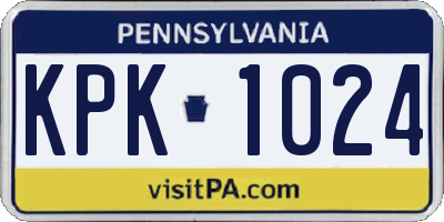 PA license plate KPK1024