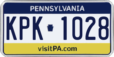 PA license plate KPK1028