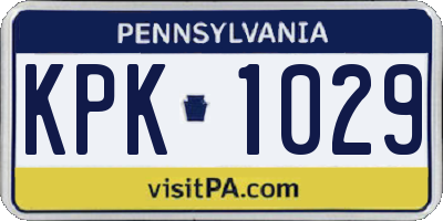 PA license plate KPK1029