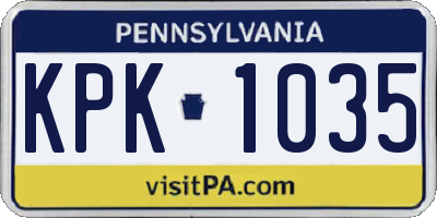PA license plate KPK1035