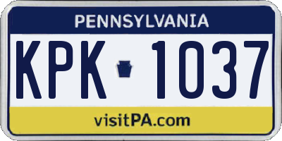 PA license plate KPK1037