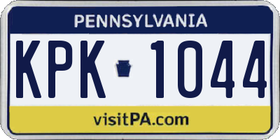 PA license plate KPK1044