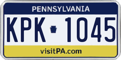 PA license plate KPK1045
