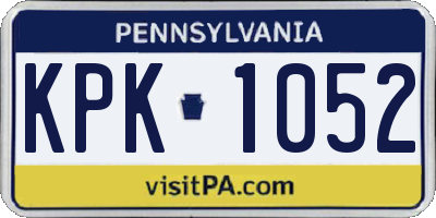 PA license plate KPK1052