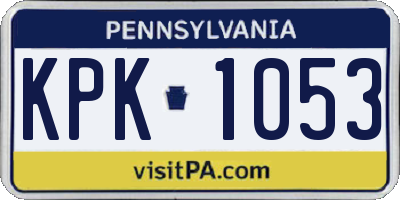 PA license plate KPK1053
