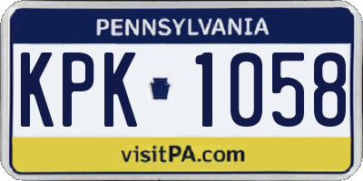 PA license plate KPK1058