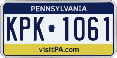 PA license plate KPK1061