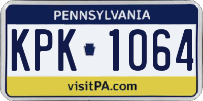 PA license plate KPK1064