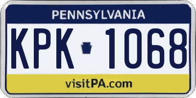 PA license plate KPK1068