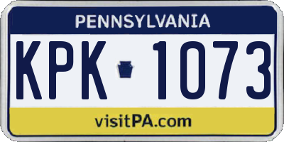 PA license plate KPK1073
