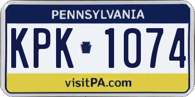 PA license plate KPK1074