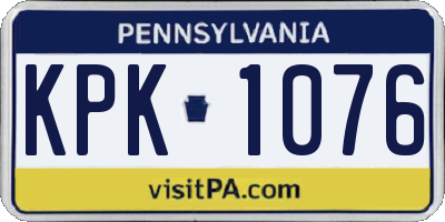 PA license plate KPK1076