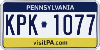 PA license plate KPK1077