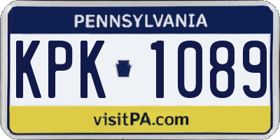 PA license plate KPK1089