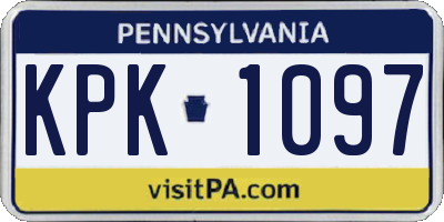 PA license plate KPK1097