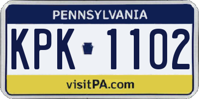 PA license plate KPK1102