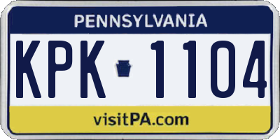 PA license plate KPK1104