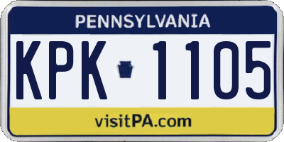 PA license plate KPK1105