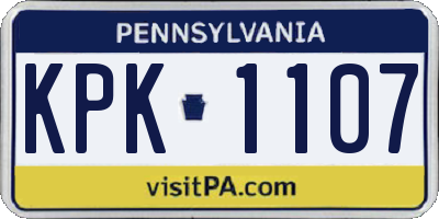 PA license plate KPK1107