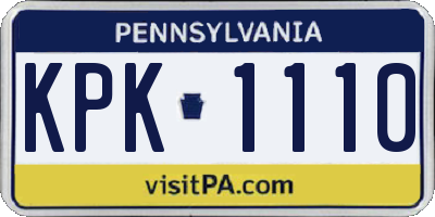 PA license plate KPK1110