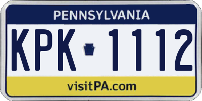 PA license plate KPK1112