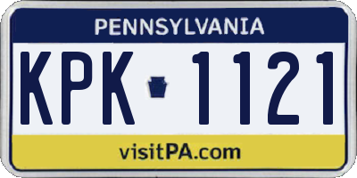 PA license plate KPK1121