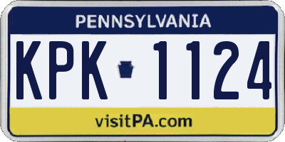 PA license plate KPK1124