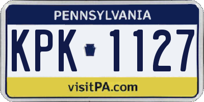 PA license plate KPK1127