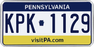 PA license plate KPK1129