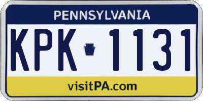 PA license plate KPK1131