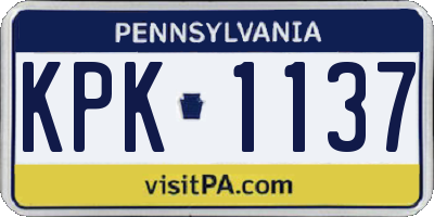 PA license plate KPK1137