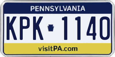 PA license plate KPK1140
