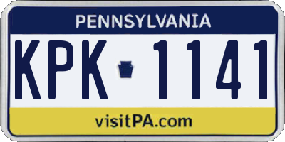 PA license plate KPK1141