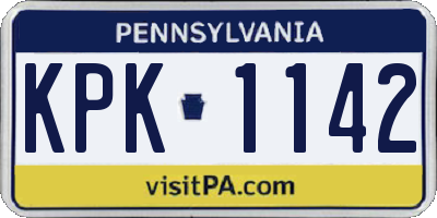 PA license plate KPK1142