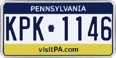 PA license plate KPK1146