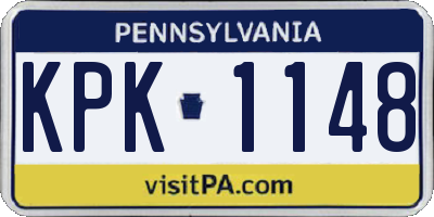PA license plate KPK1148