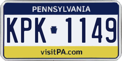 PA license plate KPK1149