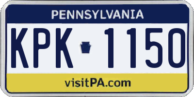 PA license plate KPK1150