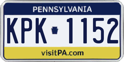 PA license plate KPK1152